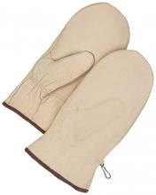 Bob Dale Gloves & Imports Ltd 50-1-803IMP - Grain Leather Mitt Pullover Unlined Shirred Elastic Wrist