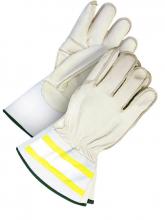 Bob Dale Gloves & Imports Ltd 60-1-1283-X2L - Grain Cowhide Utility Glove Hi-Viz 3 in Cuff