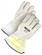 Bob Dale Gloves & Imports Ltd 60-1-1283KV-S - Grain Cowhide Utility Glove Hi-Viz 3 in Cuf, Kevlar Lining