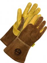 Bob Dale Gloves & Imports Ltd 60-1-1818KV-XL - Gander Brand Gold Grain/Brown Split Cowhide Kevlar Lined
