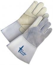 Bob Dale Gloves & Imports Ltd 60-1-650-S - Grain Cowhide Utility Glove Gauntlet Split Back Palm Lined