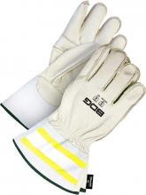 Bob Dale Gloves & Imports Ltd 60-9-1283KV-X2L - Grain Cowhide Utility Glove Hi-Viz 3 in Cuff w/ Thins C100 &