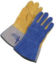 Bob Dale Gloves & Imports Ltd 64-1-1167B - Welding Glove TIG Reverse Grain Deerskin Palm Blue/Gold