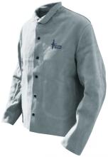 Bob Dale Gloves & Imports Ltd 64-1-40P-X2L - Welding Jacket Grey Split Cowhide Banox FR Canvas Back