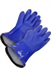 Bob Dale Gloves & Imports Ltd 99-1-820BD-8 - Coated PVC Triple Coated Gauntlet Blue Beaded Cuff