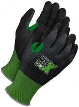 Bob Dale Gloves & Imports Ltd 99-1-9561-8 - Green 21G Seamless Knit Cut Resistant Black PU Palm w/ Touchscreen