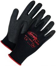 Bob Dale Gloves & Imports Ltd 99-1-9842-7 - Ninja® Flex Black Nylon Black Crinkle Latex Palm