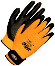 Bob Dale Gloves & Imports Ltd 99-1-9855-9 - Seamless Knit Orange Hi-Viz Nylon Black Bi-Polymer Palm