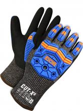 Bob Dale Gloves & Imports Ltd 99-9-9791-9 - Lined Grey HPPE Black Sandy Nitrile Palm w/ Impact
