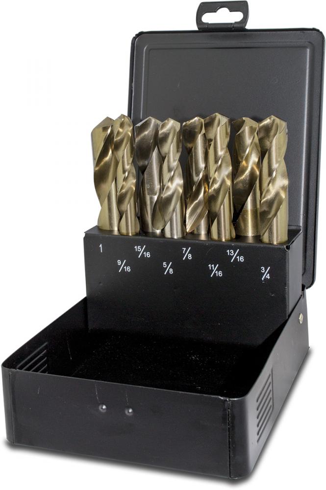 8-PC 1/2&#34; HEX SHANK DRILL BIT SET, 9/16&#34; - 13/16&#34; - 5/8&#34; - 7/8&#34; - 11/16&#34; - 1