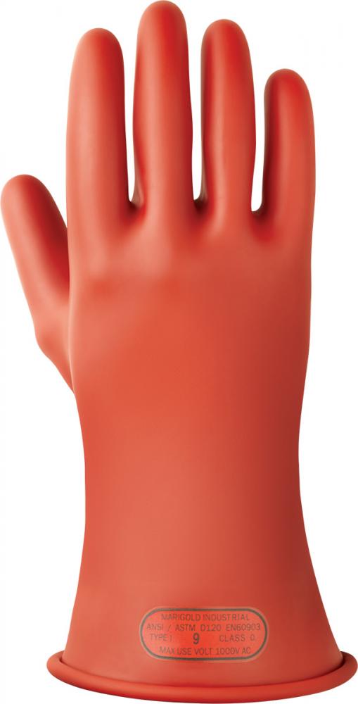 CLASS 0, ELECTRICAL RUBBER INSULATING GLOVES, RED, SIZE 7