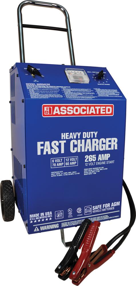 6/12 VOLT HEAVY DUTY COMMERCIAL FAST BATTERY CHARGER, AGM SAFE