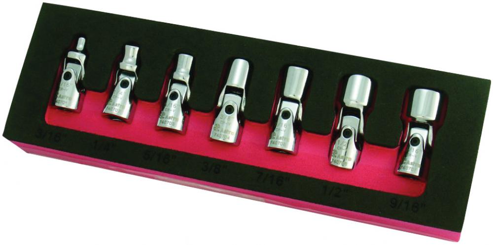 7PC. 1/4&#34; DRIVE FLEX SOCKET SET - 6 POINT - SAE