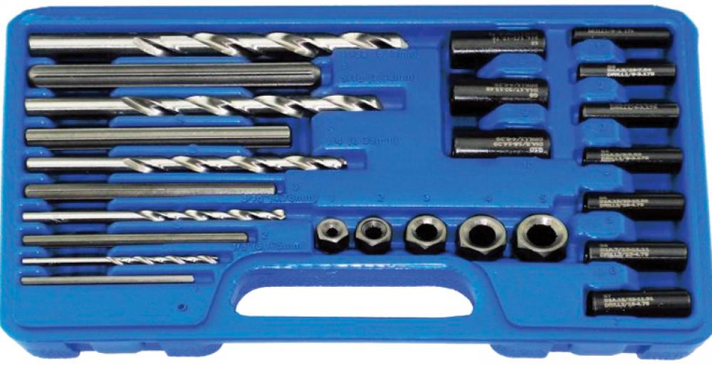 25-PC SCREW EXTRACTOR/DRILL & GUIDE SET