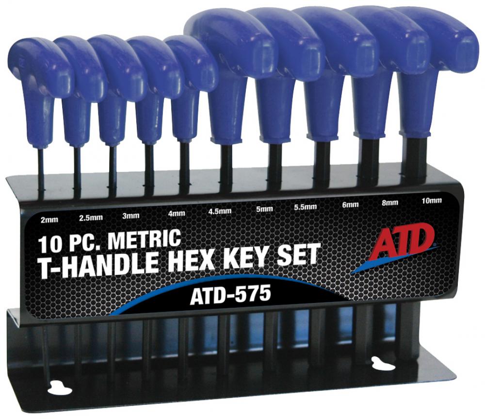 10PC METRIC T-HANDLE HEX KEY SET