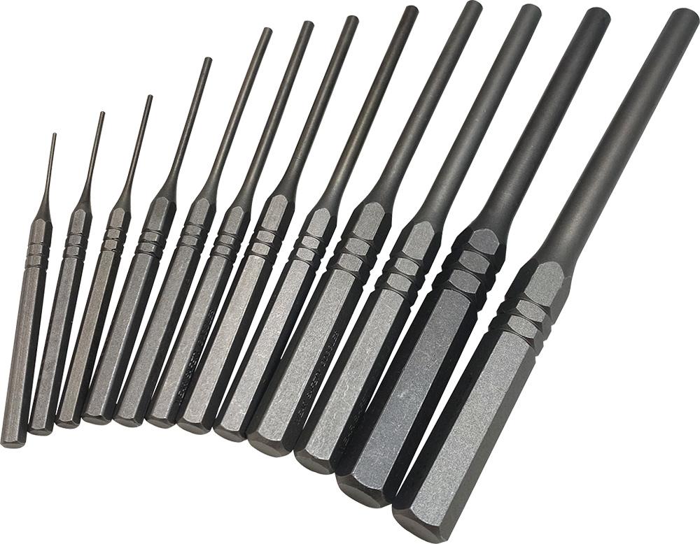 12-PC PIN  PUNCH SET, 1/16&#34; TO 1/2&#34;