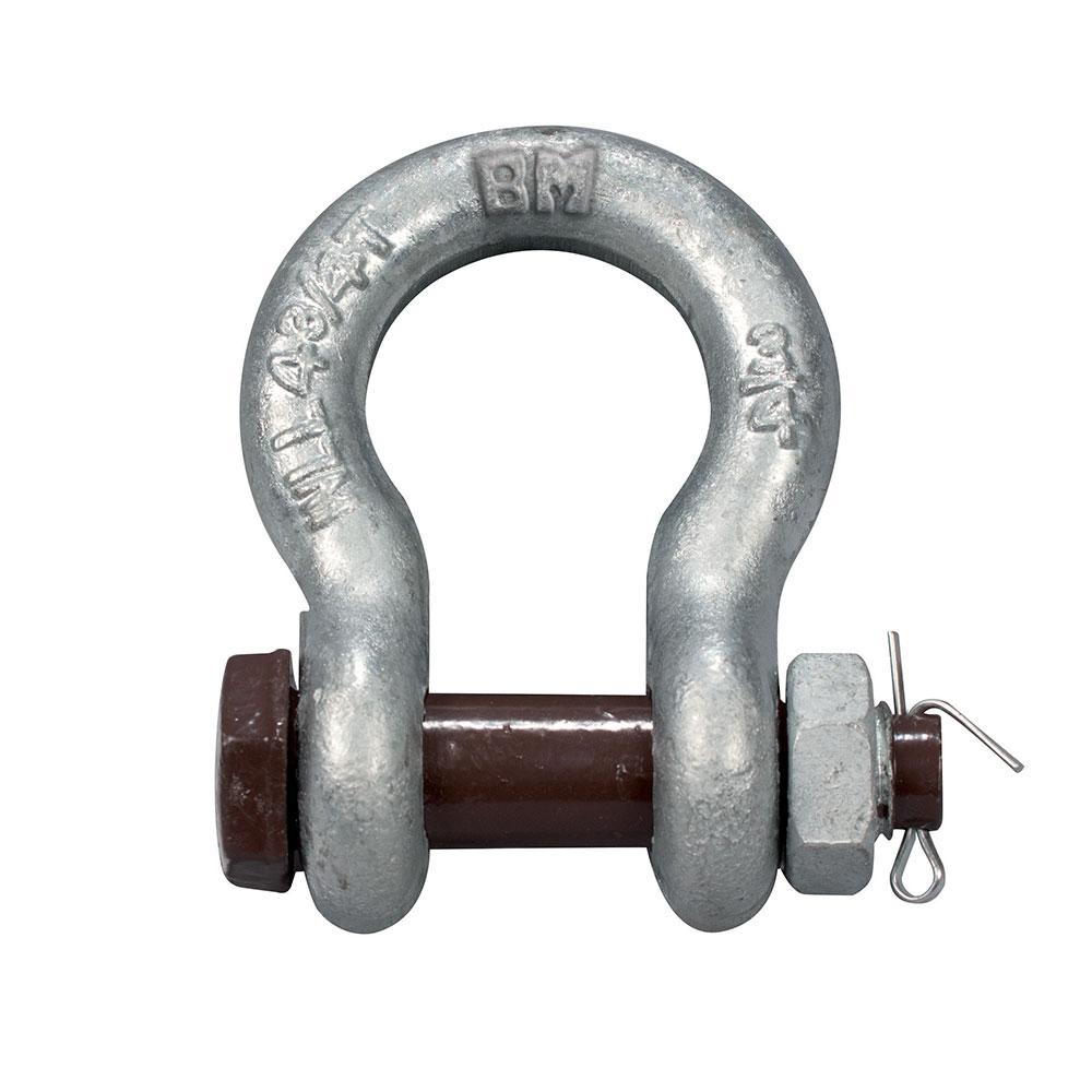 ANCHOR SHACKLE GALVANIZED BROWN PIN 1/2 T 1/4&#34;
