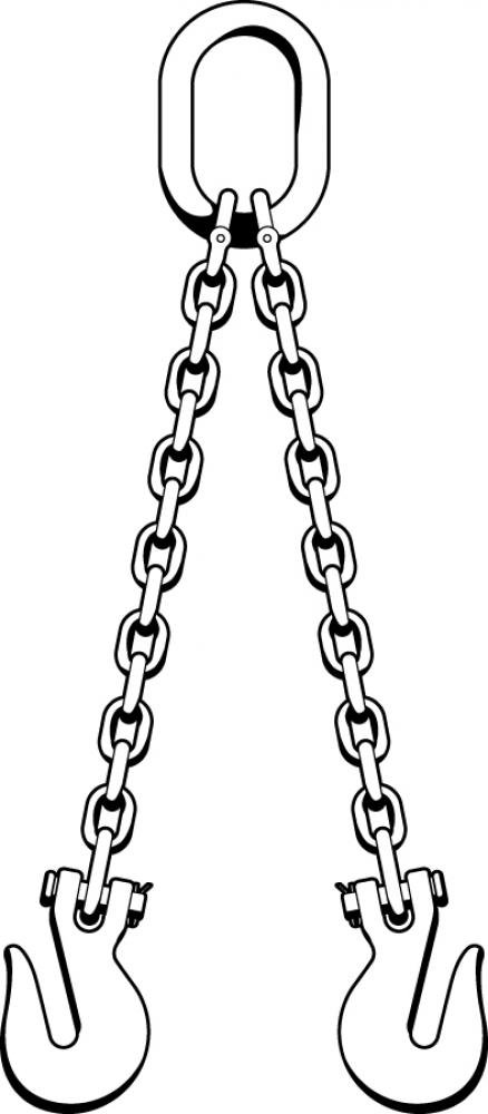 G100 CHAIN DOUBLE SLING 3/8&#34; X 20&#39; GRAB