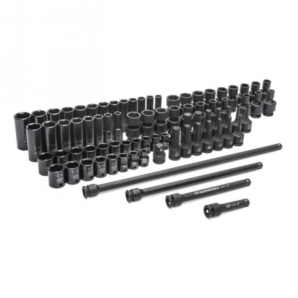 80 Pc. 3/8&#34; Drive SAE/Metric Master Impact Socket Set