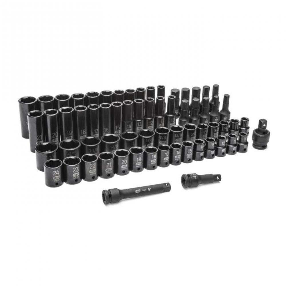 65 Pc. 1/2&#34; Drive SAE/Metric Master Impact Socket Set