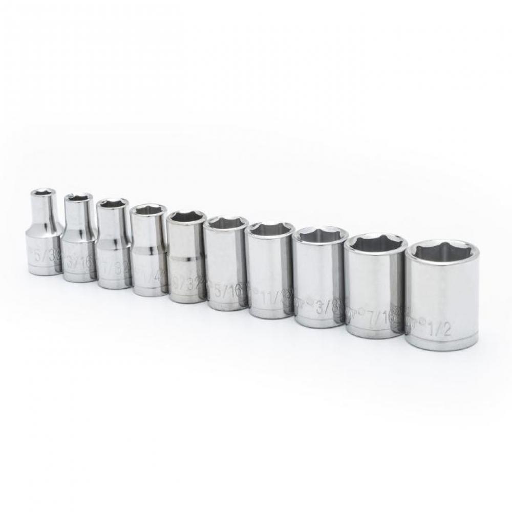 10 Pc. 1/4&#34; Drive Socket Set, SAE