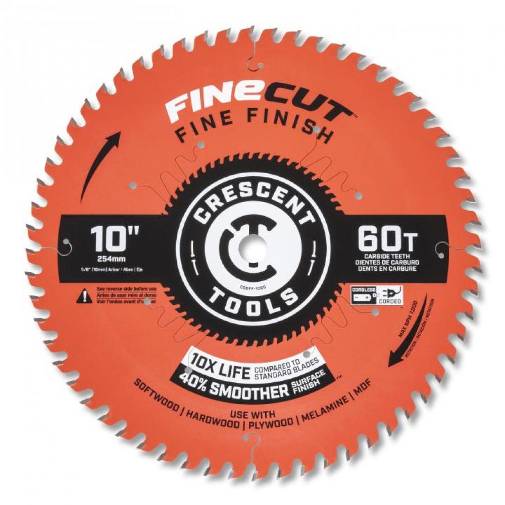 10&#34; x 60-Tooth FineCut™ Fine Finishing Circular Saw Blade