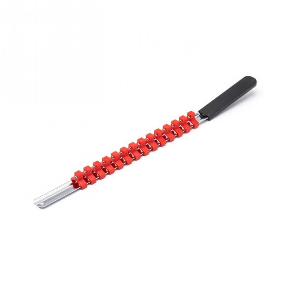 3/8&#34; Drive 17-1/2&#34; Red Socket Rail with 14 Clips