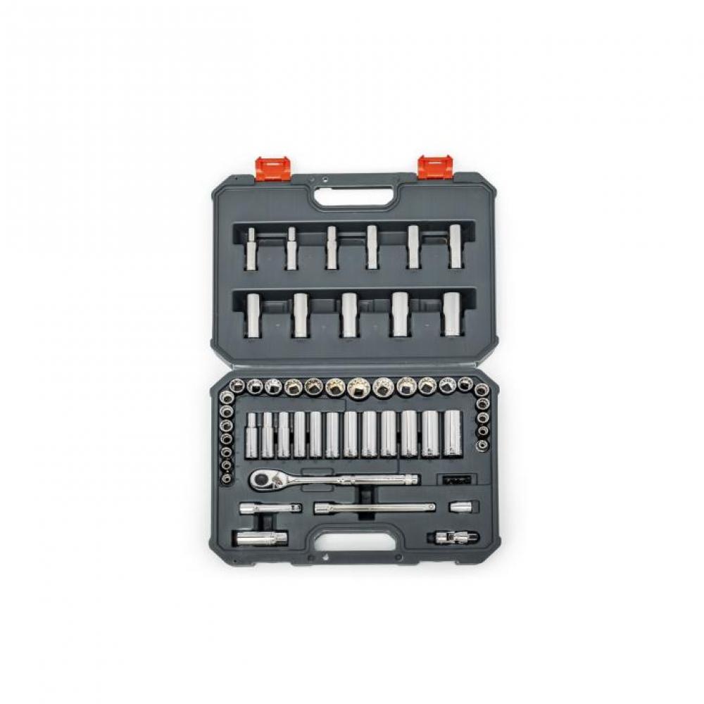 57 Pc. 3/8&#34; Drive 6 and 12 Point Standard & Deep SAE/Metric Mechanics Tool Set