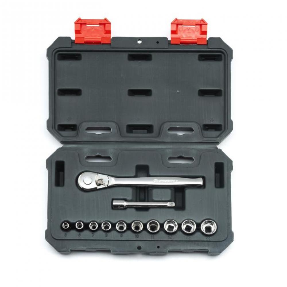 12 Pc. 1/4&#34; Drive 6 Point Metric Mechanics Tool Set