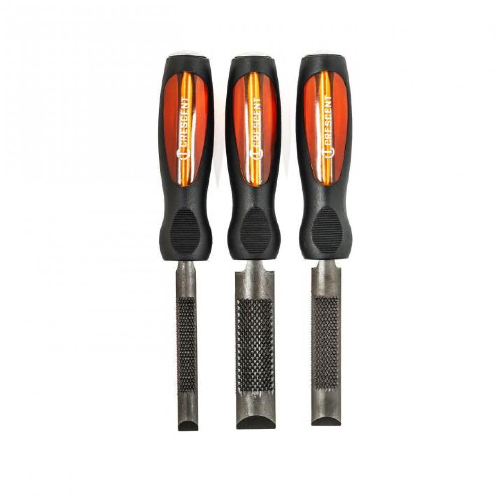 3 Pc. 4-in-1 Combination Chisel and Wood Rasp Set
