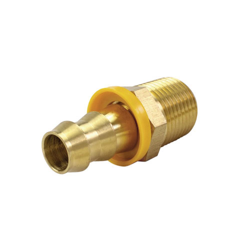 1/2&#34;x3/8&#34; Push-On Hose Ends w/Male Pipe Brass