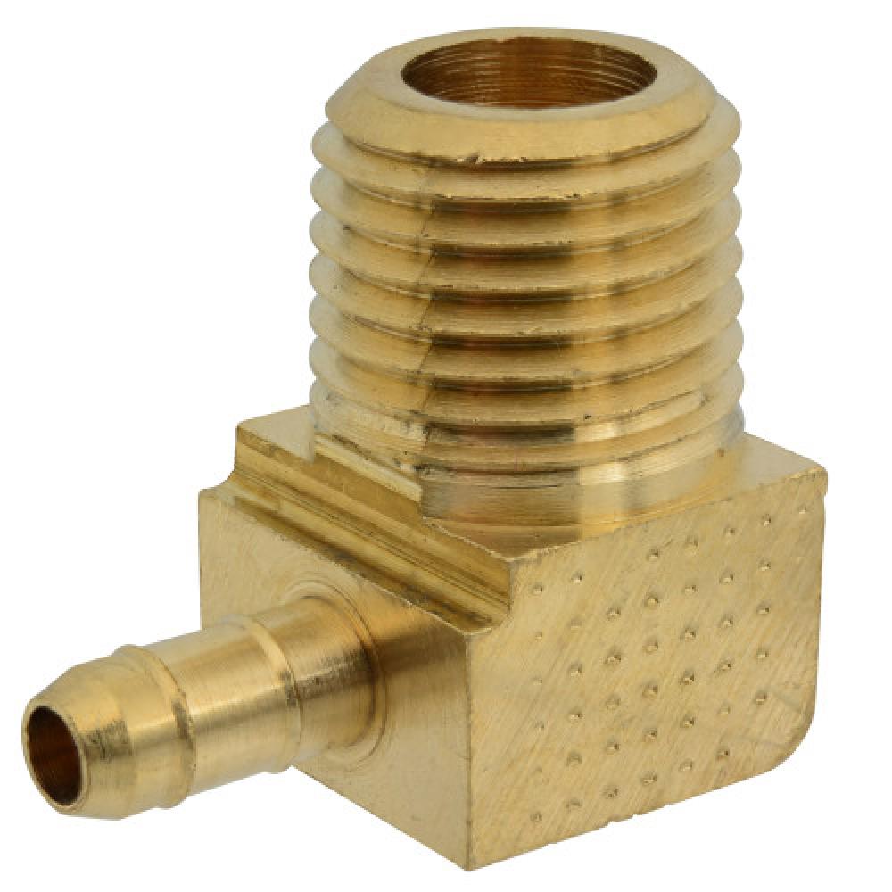 1/4&#34;x1/4&#34; Sure-Barb Elbow 90° (To Male Pipe) Brass