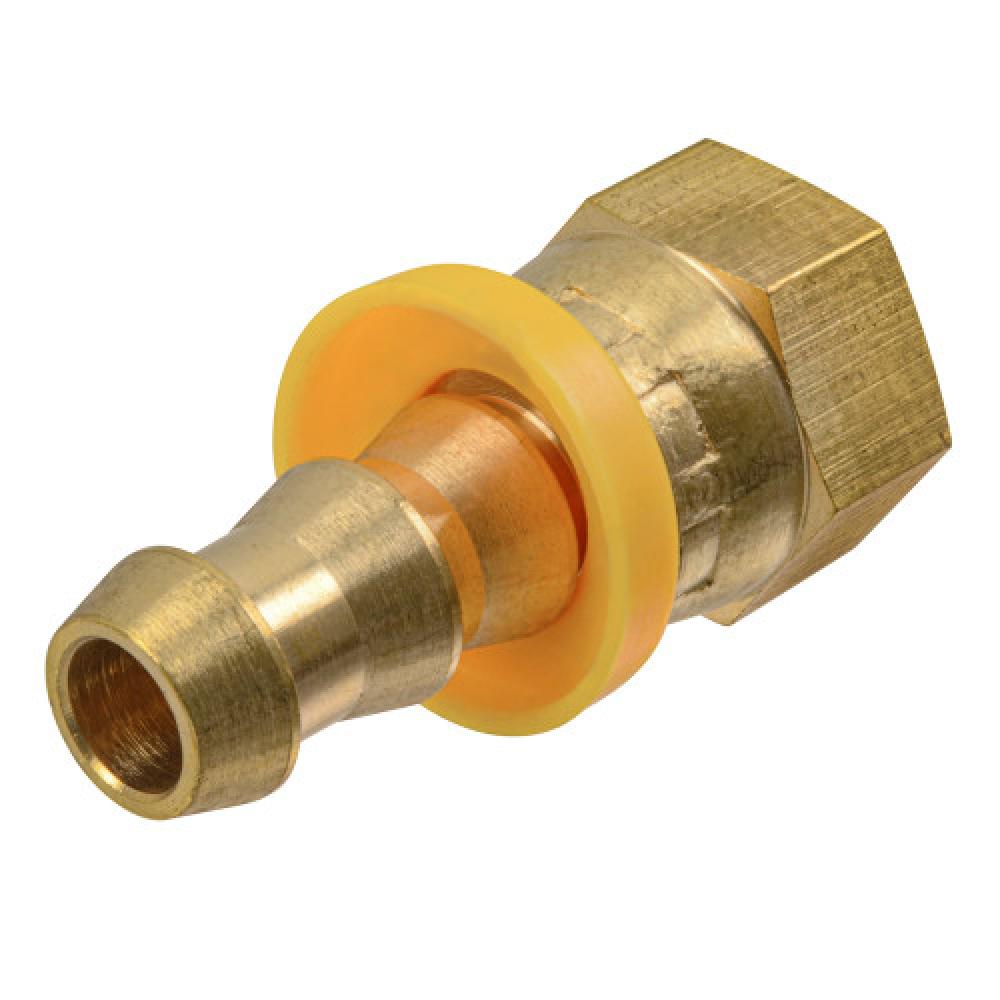 1/2&#34;x5/8&#34; Push-On Hose Ends w/Female SAE 45° Flare Swivel Brass