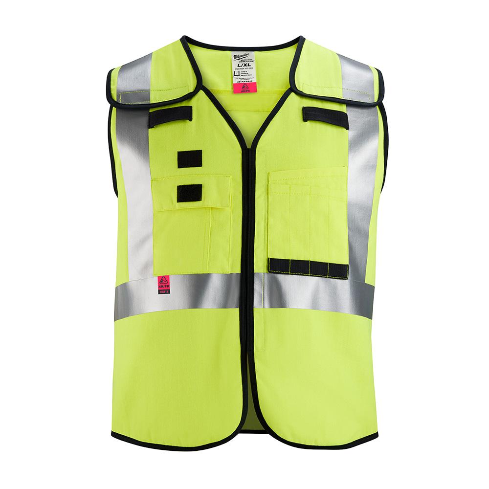 AR/FR Cat. 1 Class 2 Breakaway High Visibility Yellow Safety Vest  - S/M (ANSI/CSA)