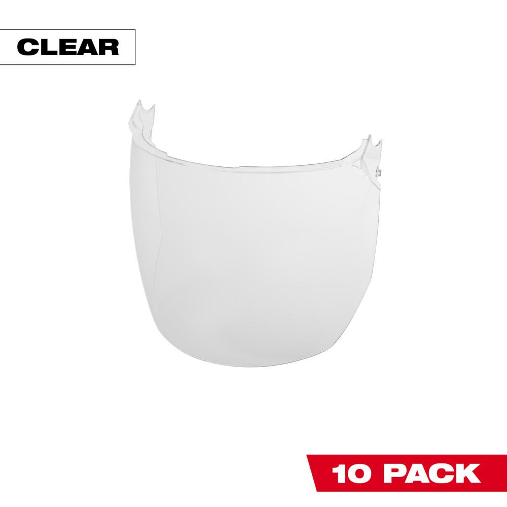 10pk Clear Face Shield Replacement Lenses (Helmet & Hard Hat Mount)