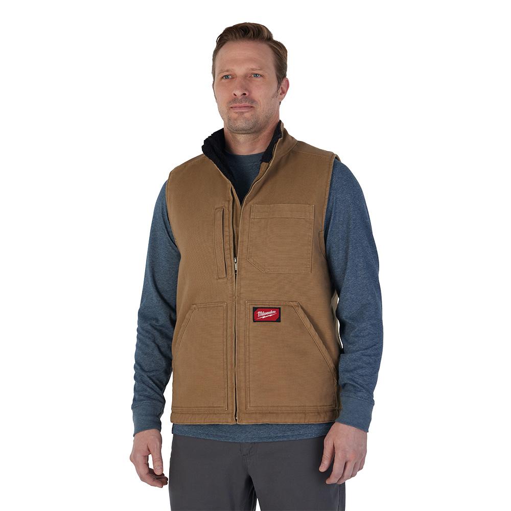 GRIDIRON™ Sherpa-Lined Vest - Brown S