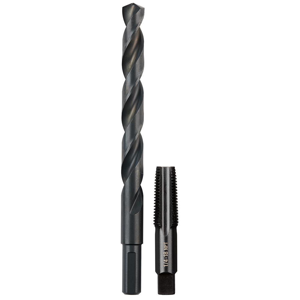 1/4&#34;-18 NPT Straight Flute Plug Tap & 7/16&#34; Drill Bit