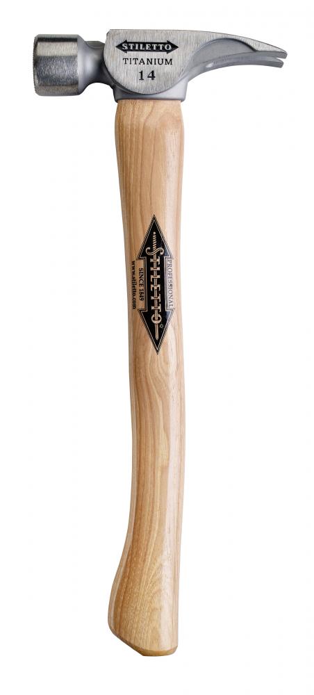 14 oz Titanium Smooth Face Hammer with 18 in. Curved Hickory Handle