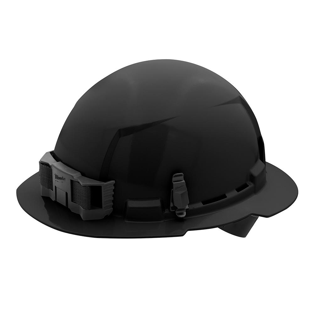 Black Full Brim Hard Hat w/4pt Ratcheting Suspension - Type 1, Class E
