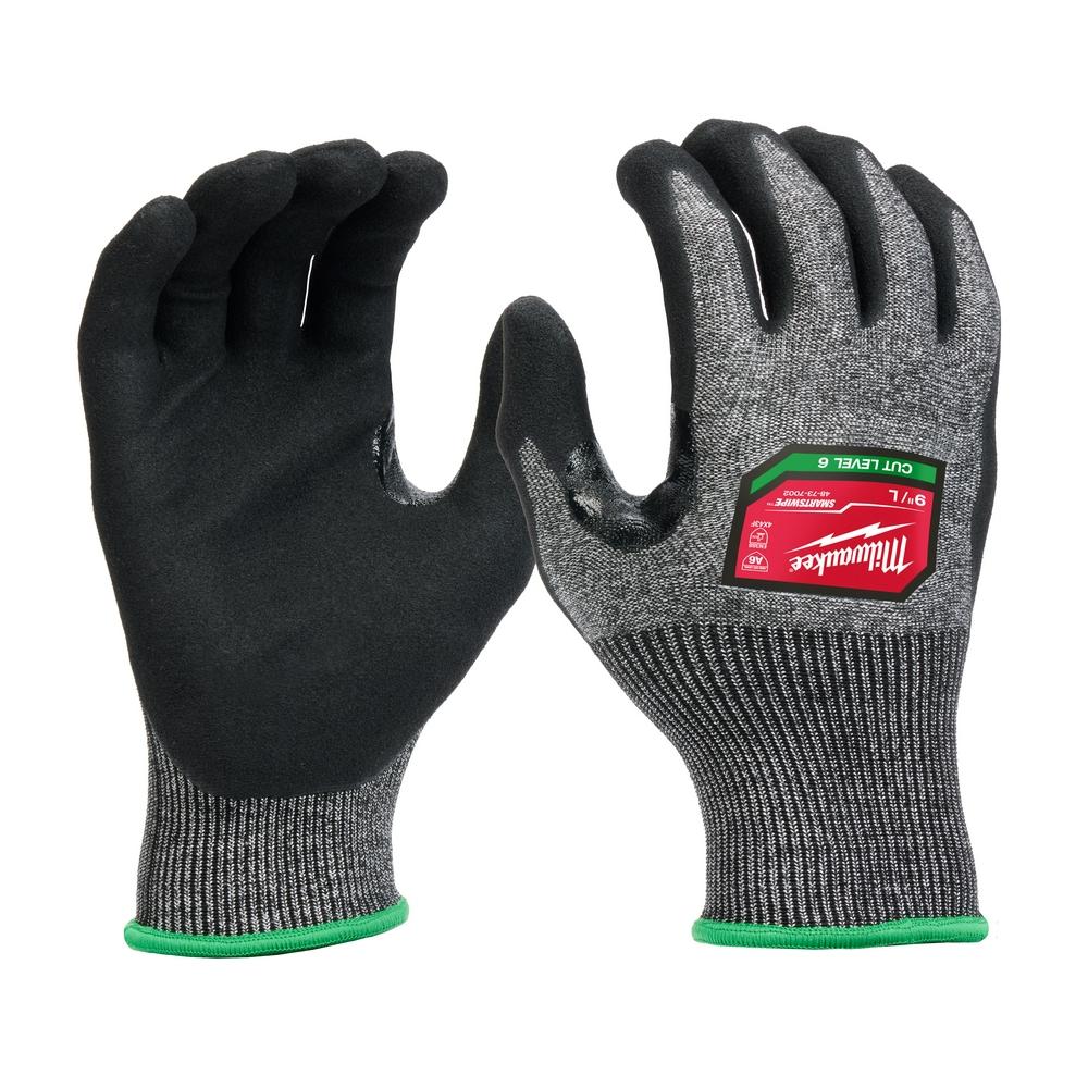 12 Pair Cut Level 6 High-Dexterity Nitrile Dipped Gloves - L