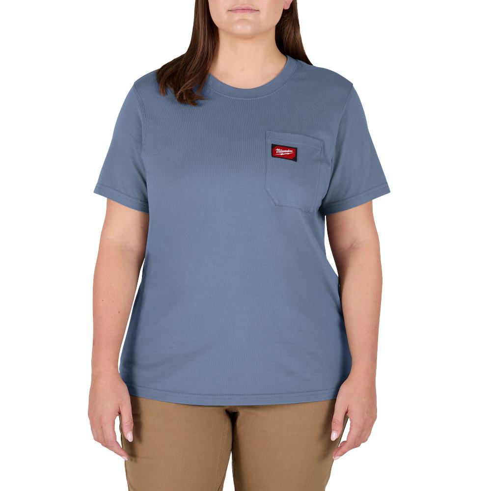 Women&#39;s GRIDIRON™Pocket T-Shirt - Short Sleeve Blue 2X