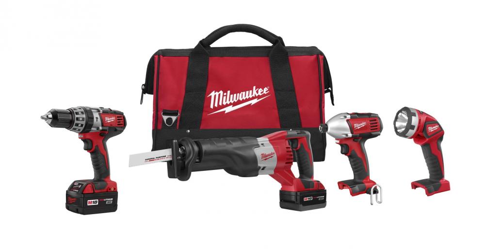 M18™ Cordless Lithium-Ion 4-Tool Combo Kit 2696-84 (RECONDITIONED)
