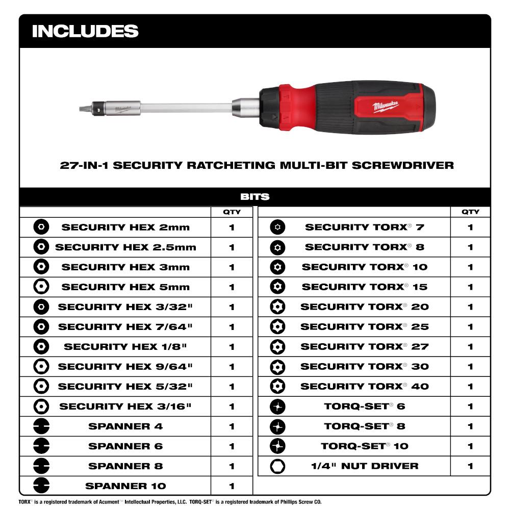 27-in-1 Ratcheting Security Multi-Bit Screwdriver