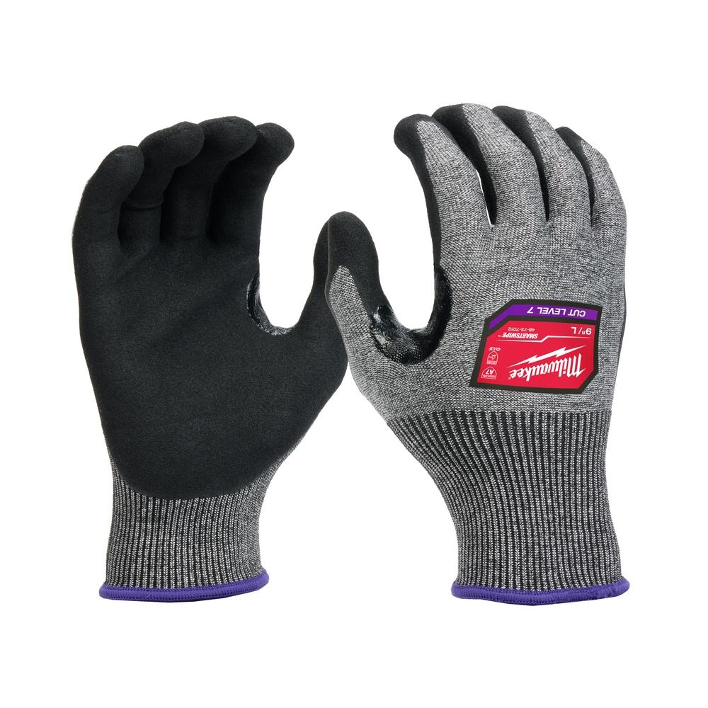 12 Pair Cut Level 7 High-Dexterity Nitrile Dipped Gloves - L