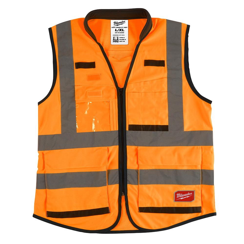 High Visibility Orange Performance Safety Vest - L/XL