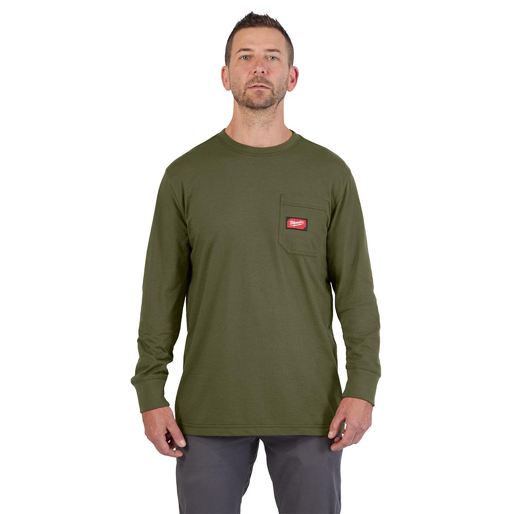 GRIDIRON™ Pocket T-Shirt - Long Sleeve Green S