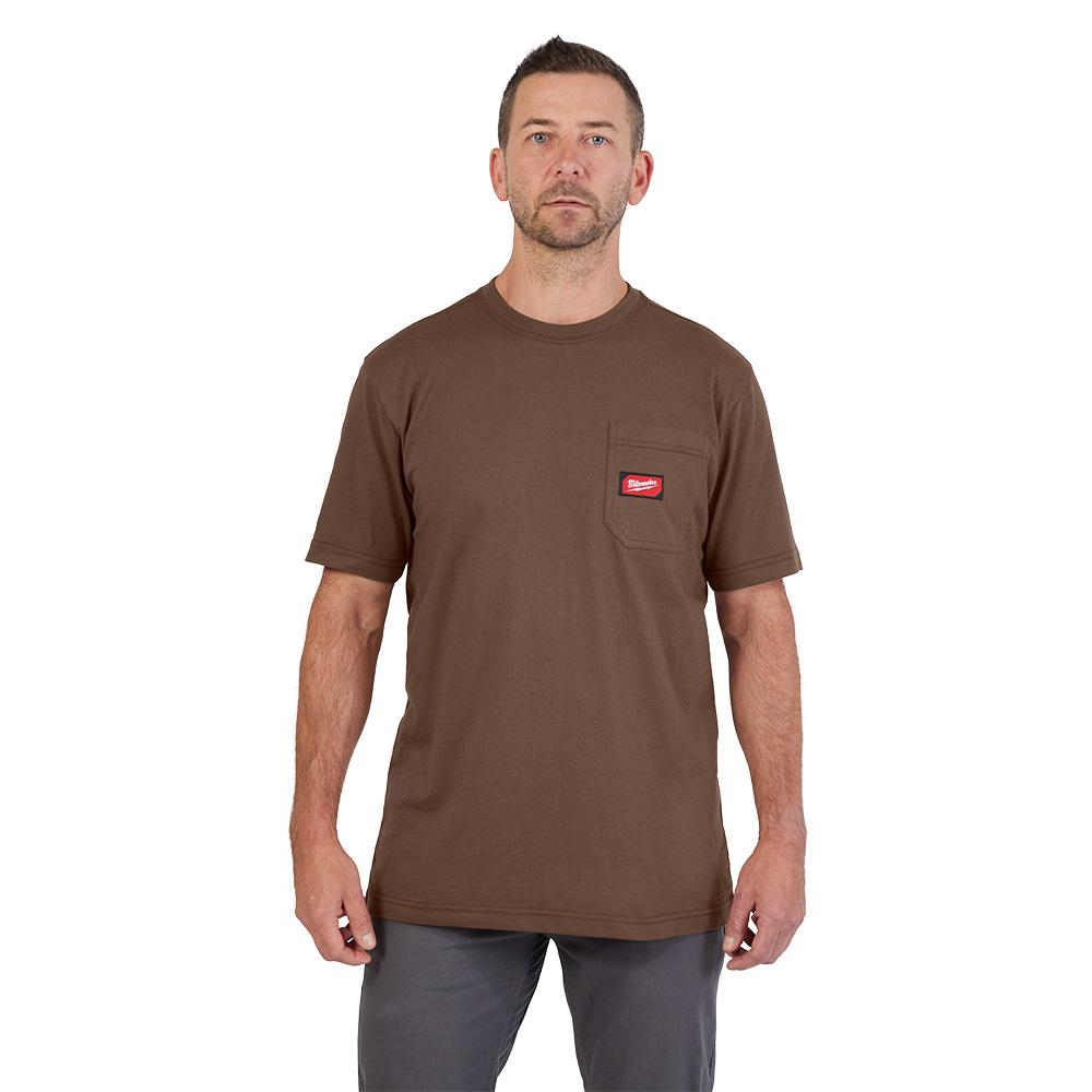 GRIDIRON™ Pocket T-Shirt - Short Sleeve Brown S