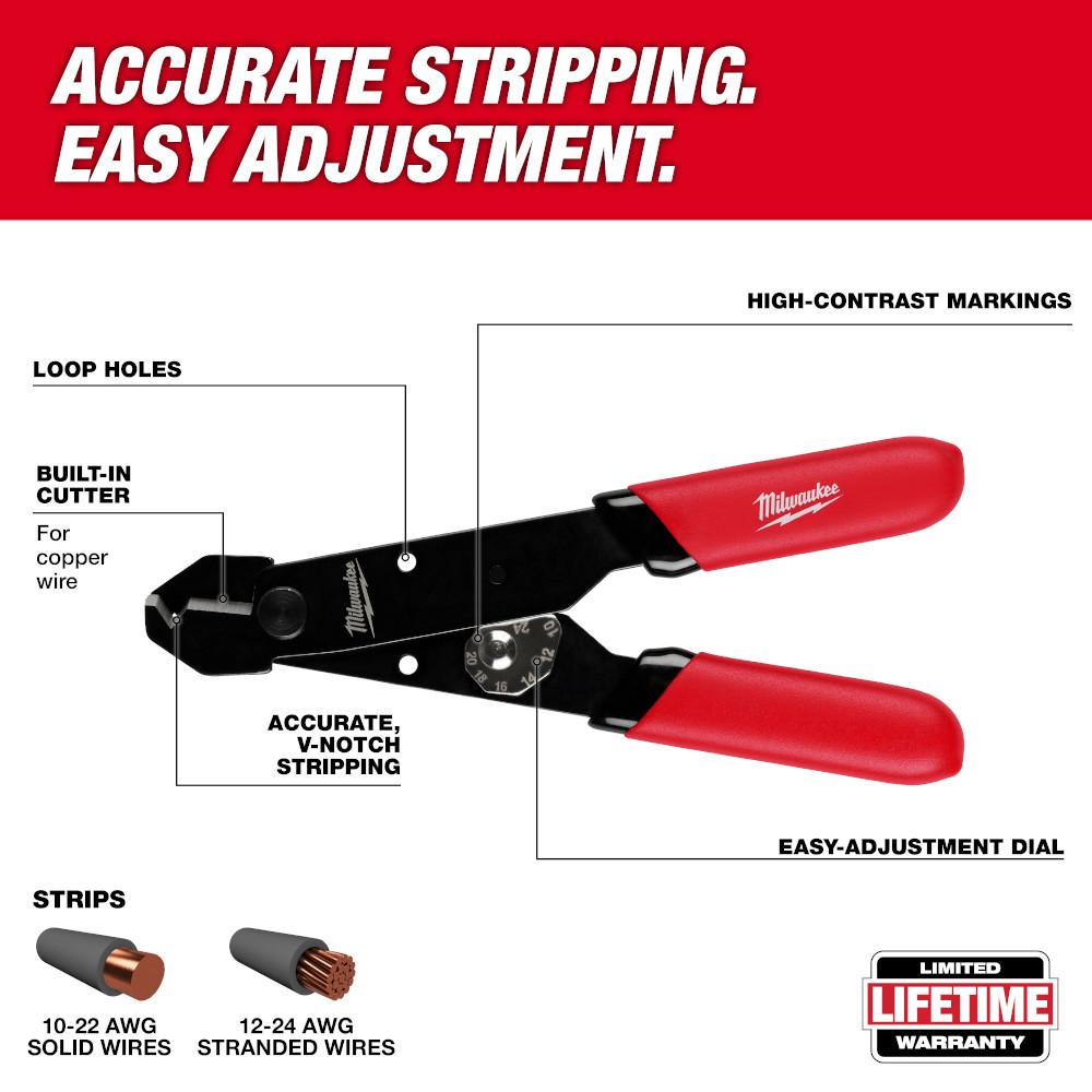 12-24 AWG Adjustable Compact Wire Stripper & Cutter