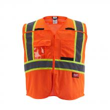 Milwaukee 48-73-5176 - Class 2 Breakaway High Visibility Orange Mesh Safety Vest - L/XL (CSA)