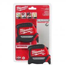 Milwaukee 48-22-0325G - 25' Compact Wide Blade Magnetic Tape Measure 2-Pack